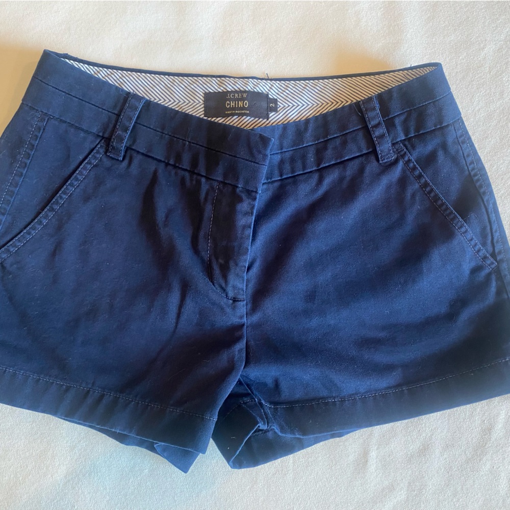 J Crew Chino Shorts, Navy, Size 2